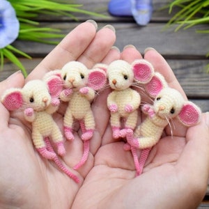 Small Mouse Crochet Pdf pattern, Mice pattern, amigurumi toy, Easy crochet pattern