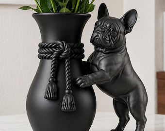 French Bulldog Vase | 3D Printed |Dog Lover Decor| Elegant Home | Unique Decor|  Decorative Flower