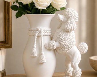 Poodle Vase Sculpture | 3D Printed |Dog Lover Decor| Elegant Home | Unique Decor|  Decorative Flower