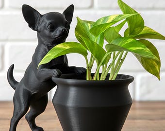Adorable 3D Printed Chihuahua Planter Succulent Pot | Dog Lover Gift | Puppy Plant Holder