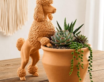 Poodle Planter | 3D Printed | Elegant Dog Lover Gift| Indoor Plants | Unique Decor