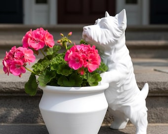 Westie West Highland Terrier Planter Pot  | 3D Printed Dog  Succulent Holder|  Puppy Plant Holder