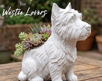 Westie Dog Planter | West Highland Terrier Succulent Pot | 3D Printed| Dog Lover Gift |Puppy Plant Holder