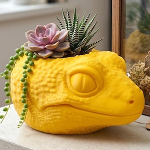 3D Printed Leopard Gecko Planter Pot |  Succulent | Gecko Lover Gift | Adorable Desk Decor