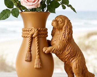 Cavalier King Charles Spaniel Vase | Dog Flower Pot | 3D Printed  | Unique Decor|  Pet Memorial
