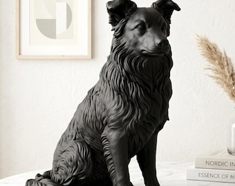 Border Collie Sculpture | Dog Statue | 3d printed | Elegant Home Accent |  Pet Memorial gift