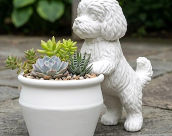 Shih Poo Planter |  Shihpoo Decor | Gift for Dog Lovers | 3D Printed | Puppy Planter