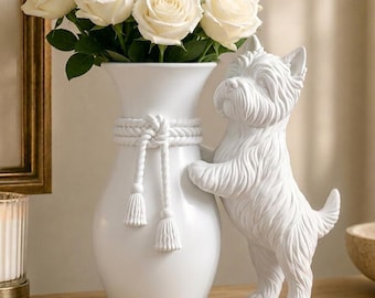 Westie West Highland Terrier Vase Sculpture  | 3D Printed Succulent Holder|  Dog Lover Vase | Pet Memorial Decor