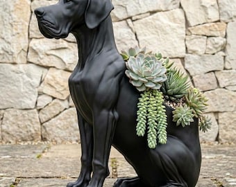 Great Dane Planter | European Great Dane Succulent Planter | 3D Printed | Indoor Plant Pot | Succulent Pot | Pet Memorial