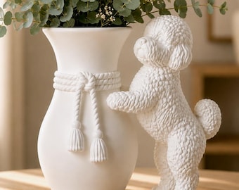 Bichon Frise Vase Sculpture | 3D Printed |Dog Flower Vase| Elegant Home | Pet Memorial Gift| Floral Home Decor