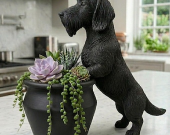 Wirehaired Dachshund Planter | 3D Printed Sausage Dog Succulent Pot | Doxie Gift | Pet Lover Home Decor