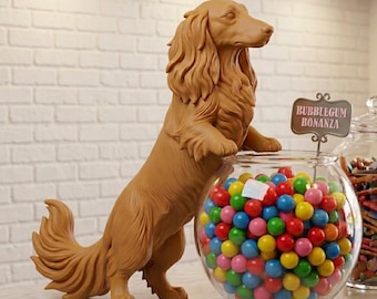 Long Haired Dachshund Decor | Dachshund Statue | Wiener Dog Gift | Doxie Pet Memorial Statue
