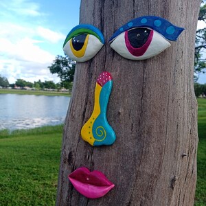Tree Face Sculpture Eye Catching Style, Handmade by Artist, Decor ...