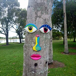 Tree Face Sculpture Eye Catching Style, Handmade by Artist, Decor ...