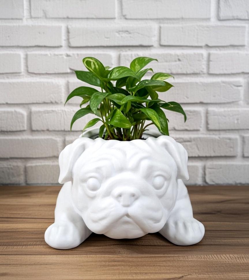 Pug Pot Pug Planter 3D Printed | Pug Succulent Pot | Dog Lover Gift | Adorable ...