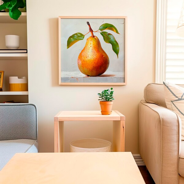 Oil Painting Pear, Digital Print, Wall Art,