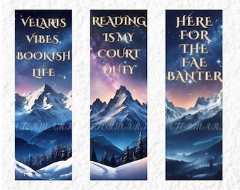 ACOTAR Theme Bookmarks Digital Printable Bookmarks | Set of 4 | Digital Bookmark | Instant Download