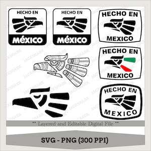 7 Images Bundle, Mexico, Eagle, Mexico Flag, Mexican Seal, Mexico Coat of Arms, Escudo Mexicano, Silhouette, Sublimation Design SVG & PNG