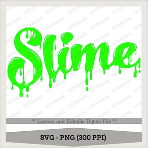 Slime, Neon Slime, Green Slime, Green Goo Silhouette, Sublimation Design SVG & PNG