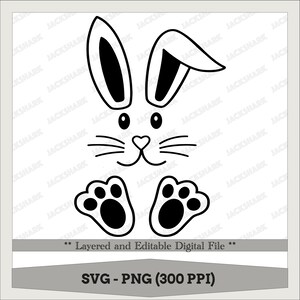 Bunny, Easter Bunny, Bunny Ears, Bunny Feet, Rabbit Ears, Rabbit Paws, Silhouette, Decal, SVG - PNG