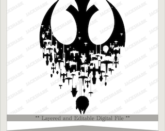 Rebel Ships Star Wars, Galaxy Wars Collage Mouse, Classic Star Wars Logo with Character, Transparency, Silhouettes, Decal, SVG & PNG
