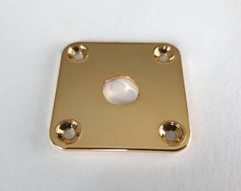 Custom Les Paul & Tele Guitar Metal Jack Plate Curved Gold, Chrome,Black