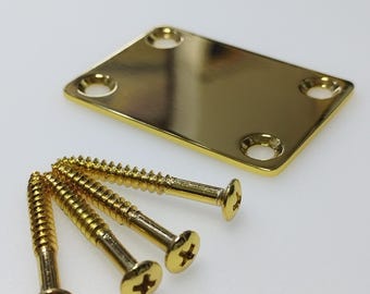 Guitar Neck Plate Gold, Chrome, Black, Japanese Handmade