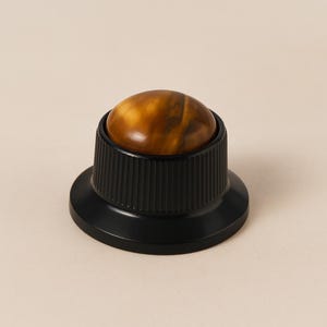 Custom Amber Guitar Knob Black,Chrome