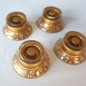 Gibson Type Bell Knob Set Gold,Amber,Black,Transparent