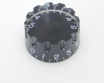 Perilla de velocidad moleteada para guitarra, tipo Gibson, negra, transparente y blanca