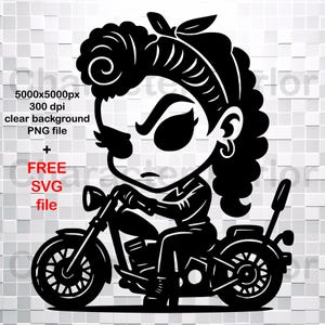 Motorbike Cartoon SVG Motorcycle Vector Graphic PNG File Format Motorbike Clipart DTF Design for Vinyl Decals Biker Design Digital Download