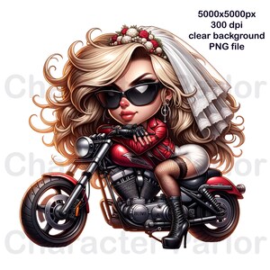 Motorcartoon, motorrijder, motorfietscartoon, motorfiets clipart png, motorbruid