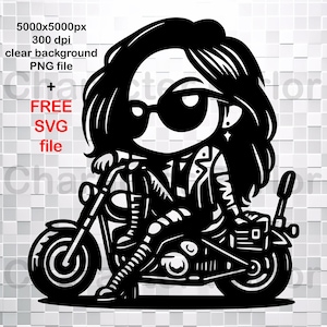Motorbike Cartoon SVG Motorcycle Vector Graphic PNG File Format Motorbike Clipart DTF Design for Vinyl Decals Biker Design Digital Download