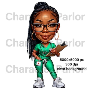 Geschenk für schwarze Krankenschwester, Betreuer Social Media Icon png, Krankenschwester Cartoon, Arzt Charakter, medizinische Profil Karikatur