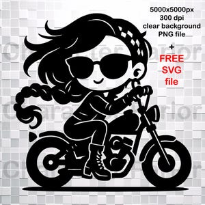 Motorbike Cartoon SVG Motorcycle Vector Graphic PNG File Format Motorbike Clipart DTF Design for Vinyl Decals Biker Design Digital Download