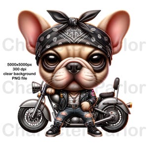 Motorbike Cartoon, Motorcycle Rider, Motorcycle Cartoon, Motorbike Clipart PNG, French Bulldog biker caricature