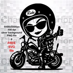 Motorbike Cartoon SVG Motorcycle Vector Graphic PNG File Format Motorbike Clipart DTF Design for Vinyl Decals Biker Design Digital Download