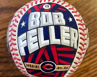 Bob Feller, Cleveland Indians, HOF, Art Baseball