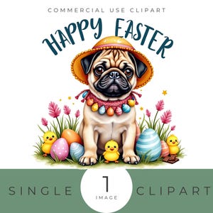 Pug Clipart PNG, Pug Gifts, Dog Breeds Shirt, Pug Easter PNG, Funny Easter Shirts, Pug Shirt, Pug Puppy PNG