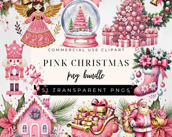 Pink Christmas Clipart, Pink png, Gingerbread Clipart, Pink Ornament, Winter Holidays, Cozy Christmas, Pink Xmas