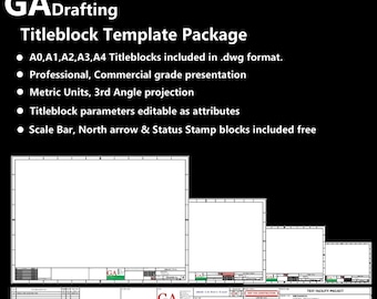 CAD Title block template A0-A4+Free Blocks