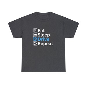 Eat Sleep DRIVE Repeat ICONS Shirt | Uber BLUE | Car Enthusiast, School Bus Driver, Truck Driver, Uber Driver, Rideshare Driver image 4