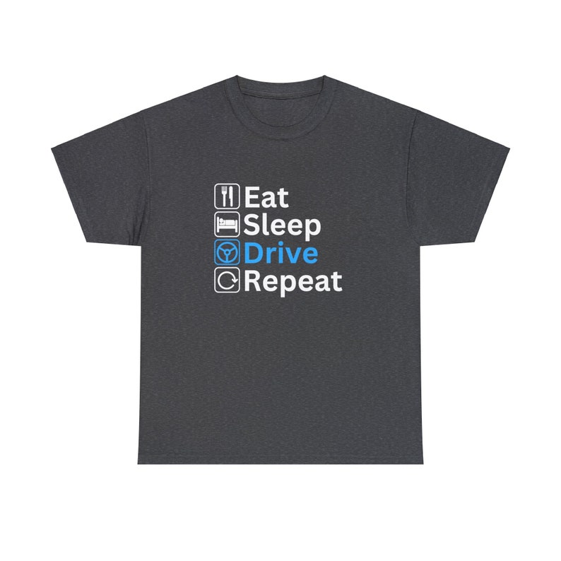 Eat Sleep DRIVE Repeat ICONS Shirt | Uber BLUE | Car Enthusiast, School Bus Driver, Truck Driver, Uber Driver, Rideshare Driver image 4