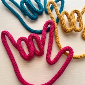 Knit Wire “I Love You” Sign Language Sign. - Etsy