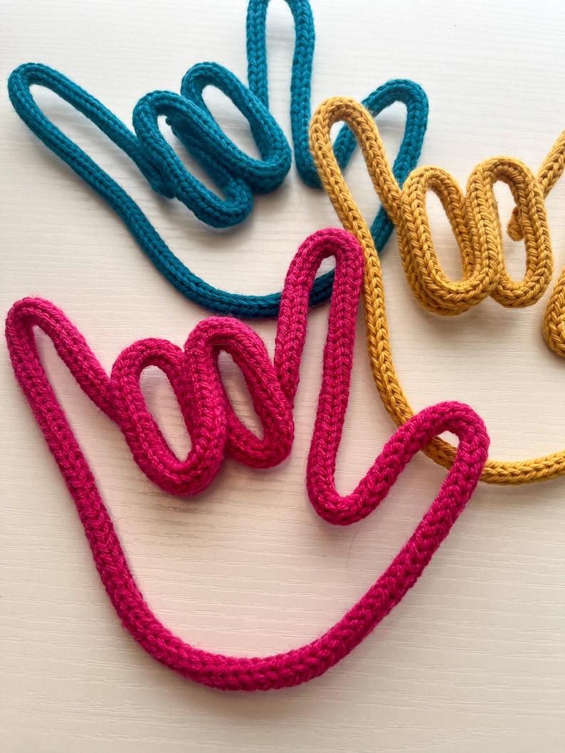 Knit Wire “I Love You” Sign Language Sign. - Etsy