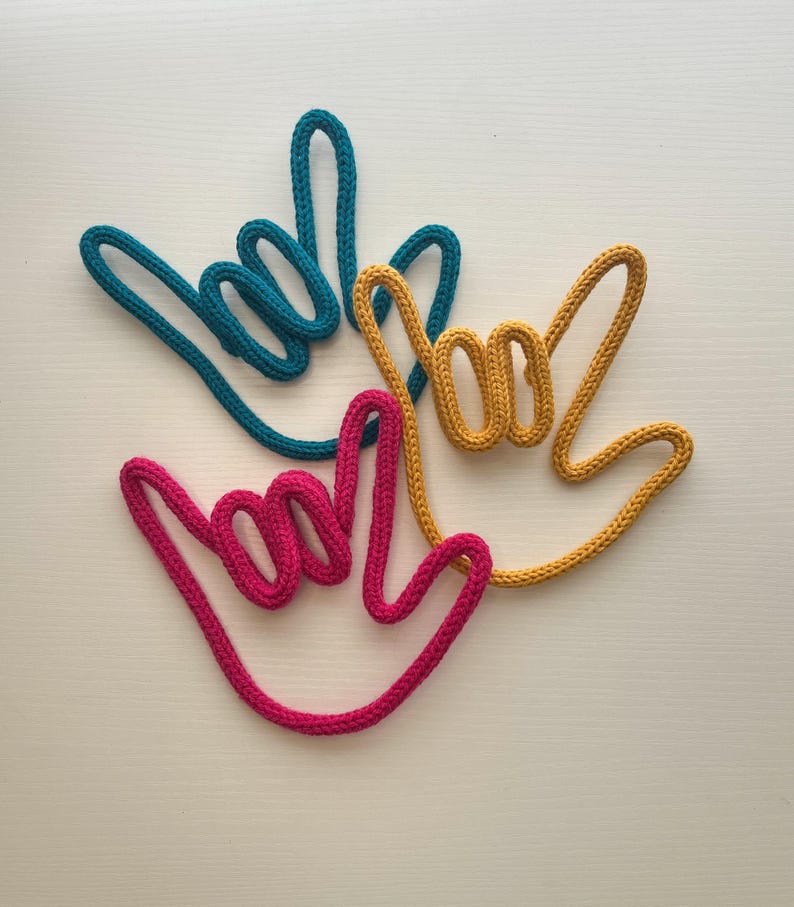 Knit Wire “I Love You” Sign Language Sign. - Etsy