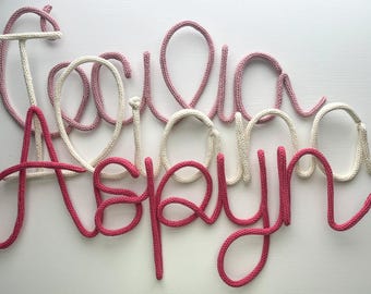Letrero de alambre tejido con nombre personalizado extragrande