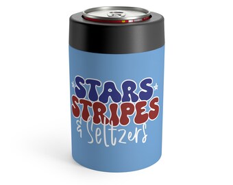 4th of July Can Holder, Stars Stripes and Seltzers, Patriotic drink holder