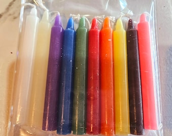 multi colour spell candle 10pk