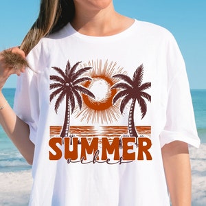 Summer Vibes Shirts, Boho Shirts, Beach shirts, Summer Shirt, Birthday Gift, Girl Friends, Shirt for Women, Mother&#39;s Day Shirt for Mother